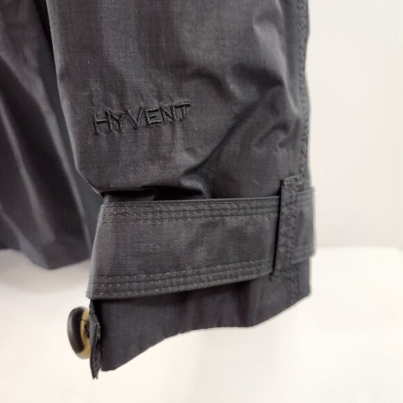 North Face Hyvent Black double Breasted Trench Coat Womens M - Picture 8 of 12